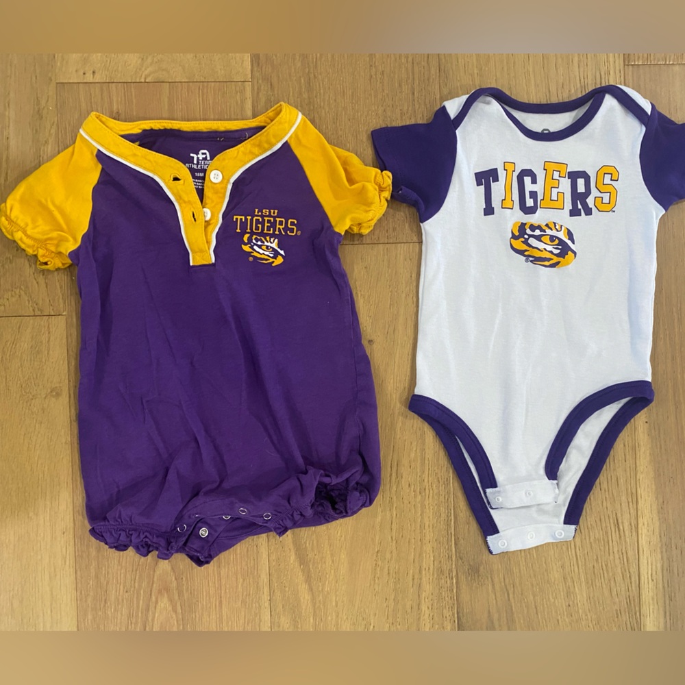 LSU tigers Kids One Piece bundle - Purple and White size 18m GUC